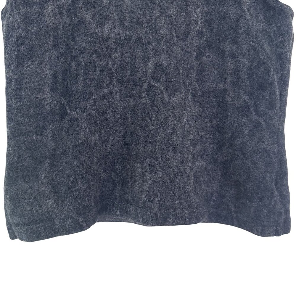 Vtg 90s Jone New York Womens Charcoal Gray Wool Animal Print Sleeveless Top M - Picture 3 of 7